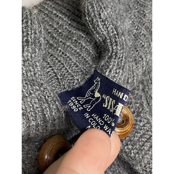 Sisandina 100%‎ Wool Handmade Poncho Sweater Grey Wolves One Size - Picture 5 of 7